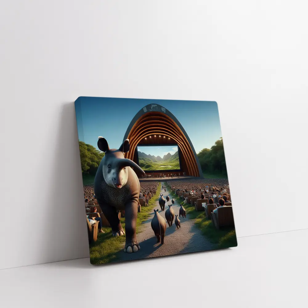 Tapirs Walking Through Outdoor Theater Crowd – Wall Art