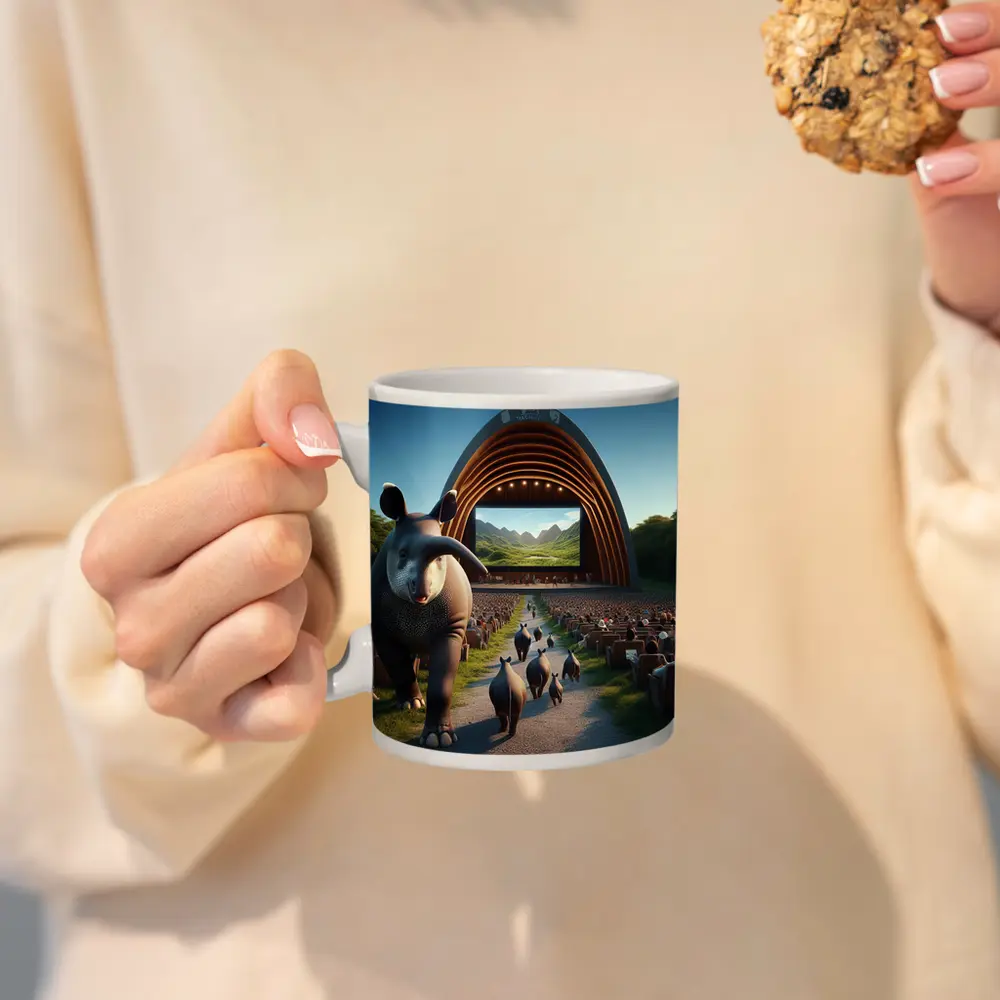 Tapirs Walking Through Outdoor Theater Crowd – Mugs