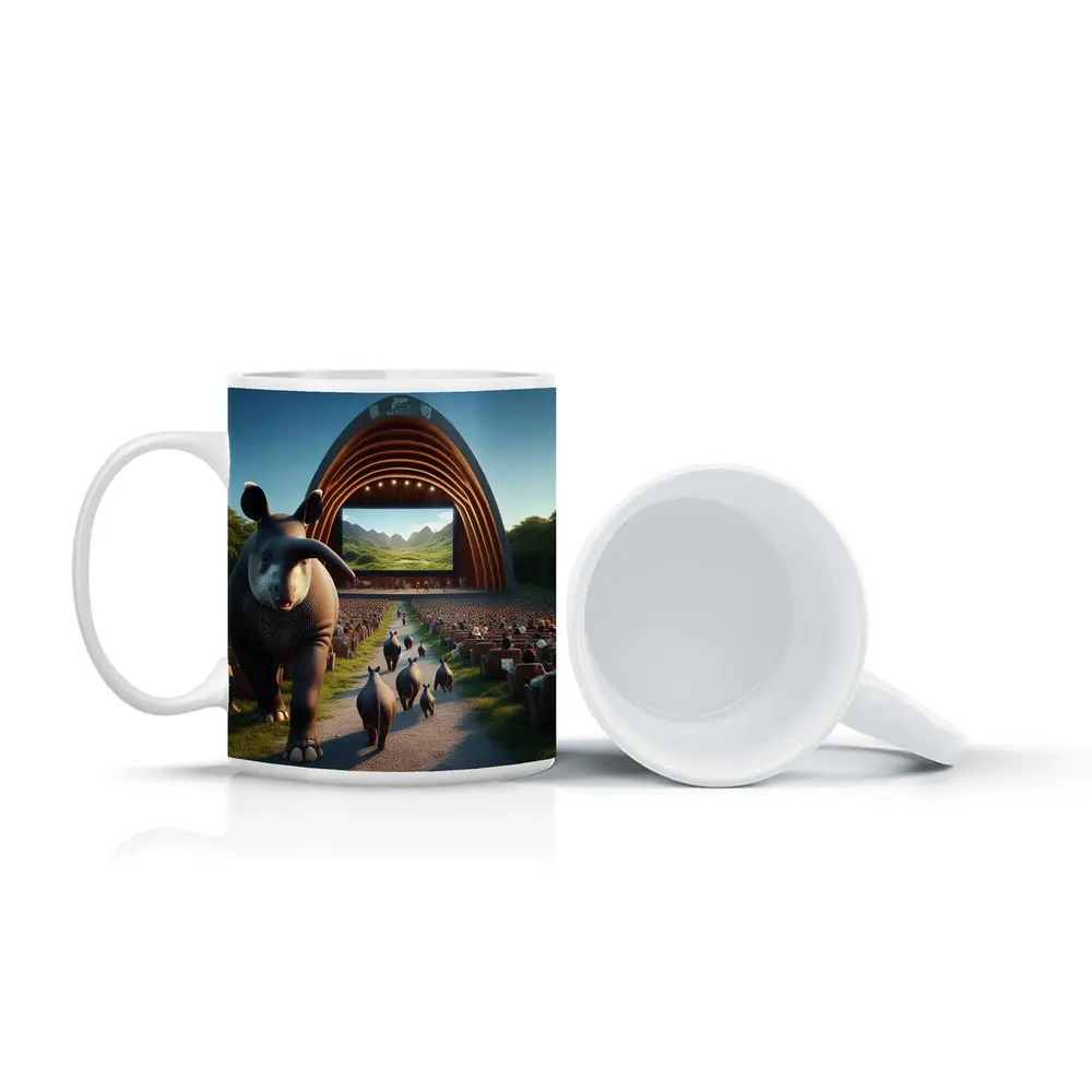 Tapirs Walking Through Outdoor Theater Crowd – Mugs