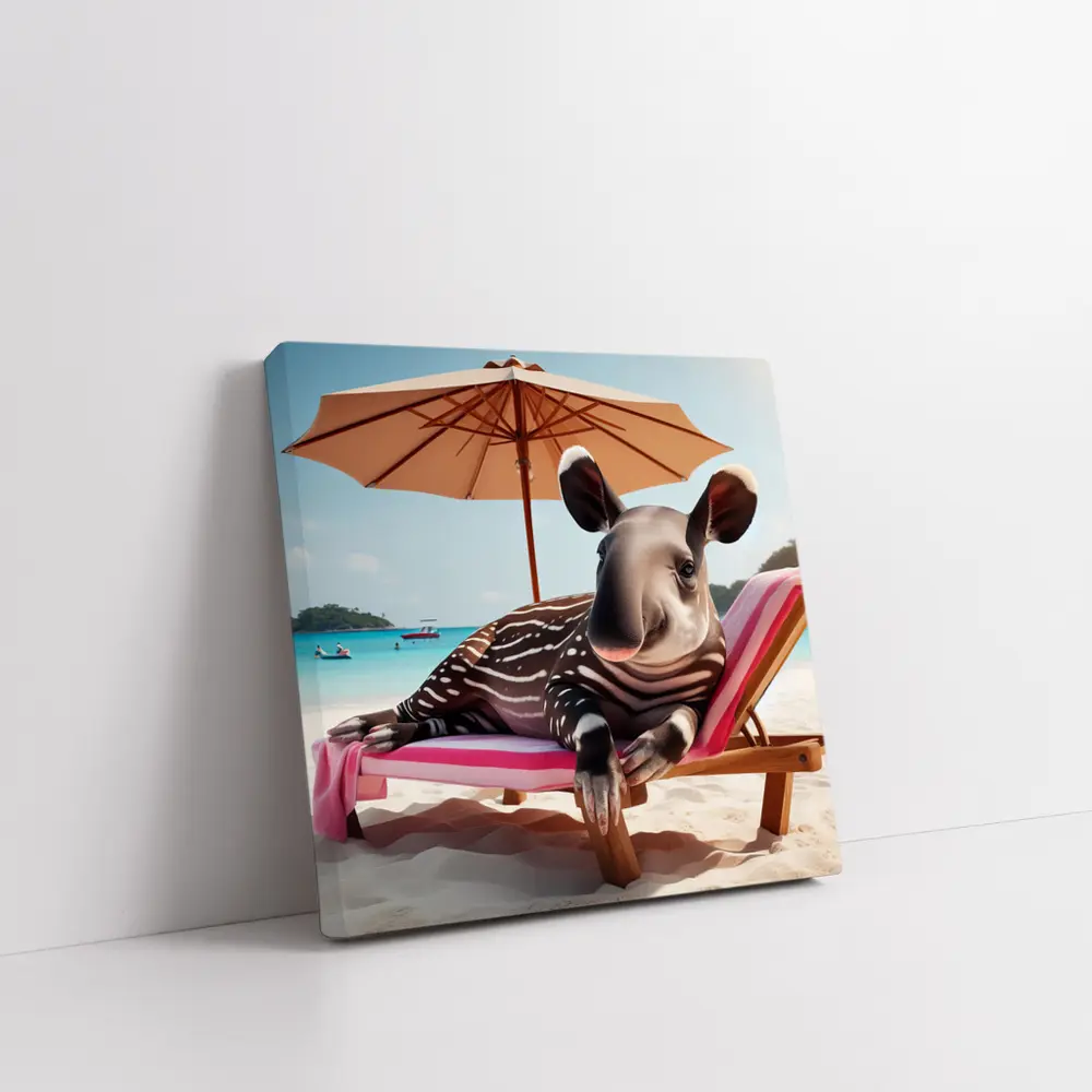 Baby Tapir Relaxing On Sunny Beach – Wall Art