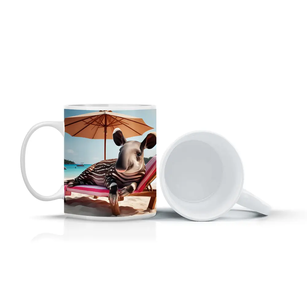 Baby Tapir Relaxing On Sunny Beach – Mugs