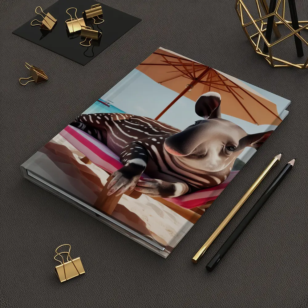 Baby Tapir Relaxing On Sunny Beach – Notebooks