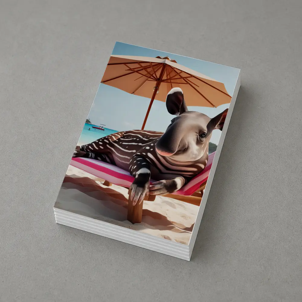Baby Tapir Relaxing On Sunny Beach – Postcards