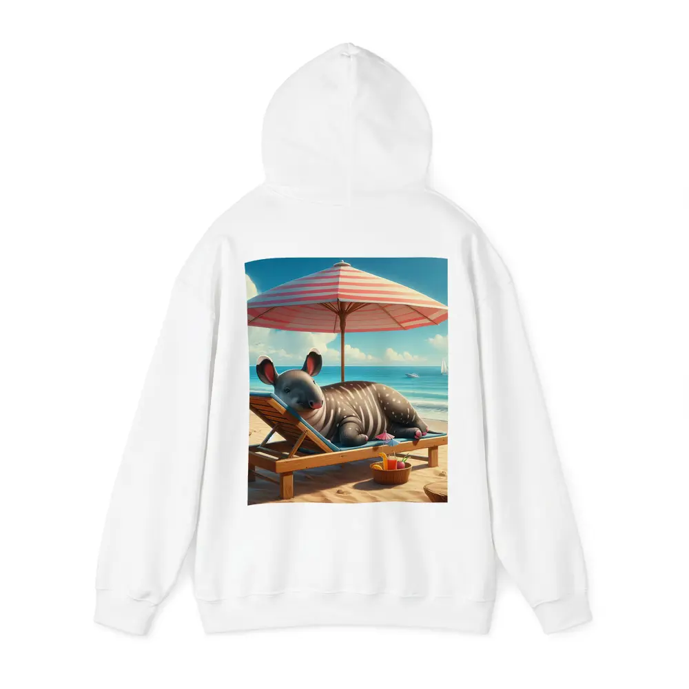 Tapir Relaxing On Sunny Beach Chair – Hoodies