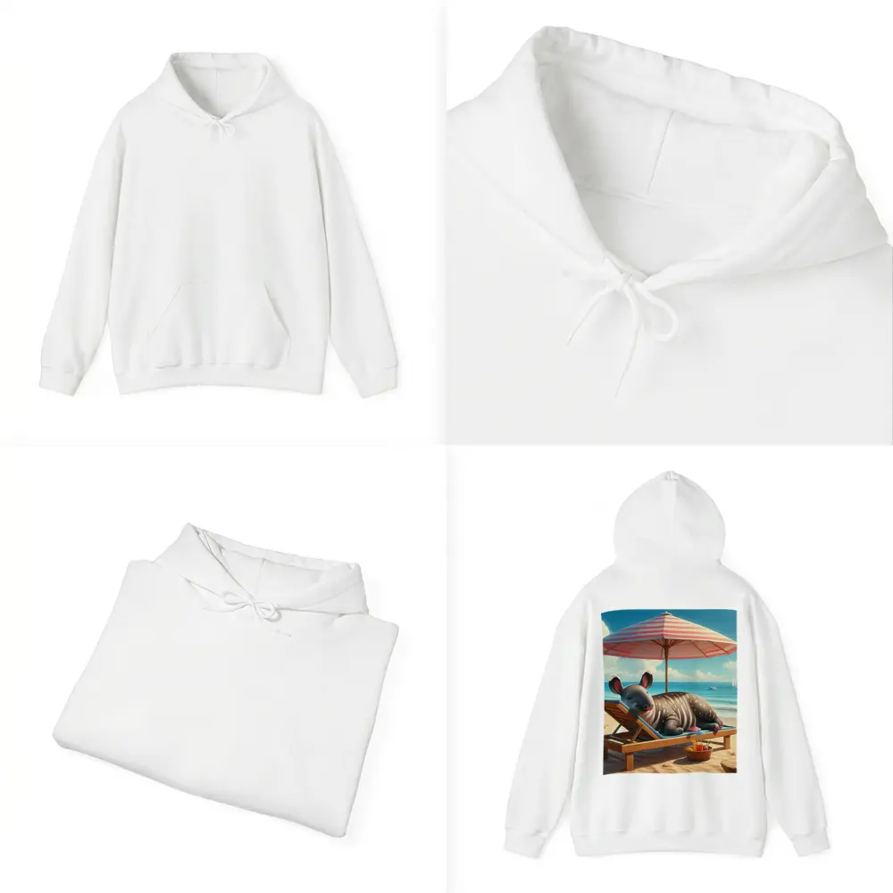 Tapir Relaxing On Sunny Beach Chair – Hoodies