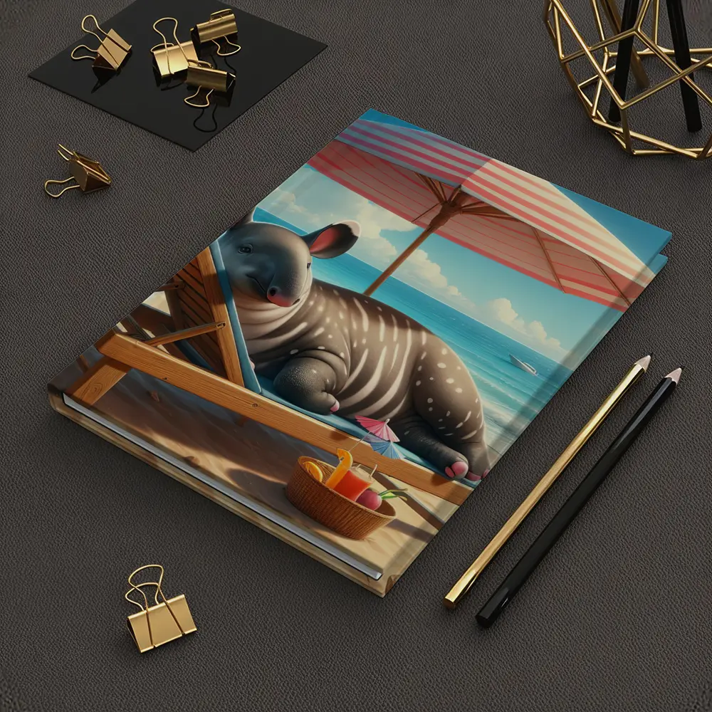 Tapir Relaxing On Sunny Beach Chair – Notebooks