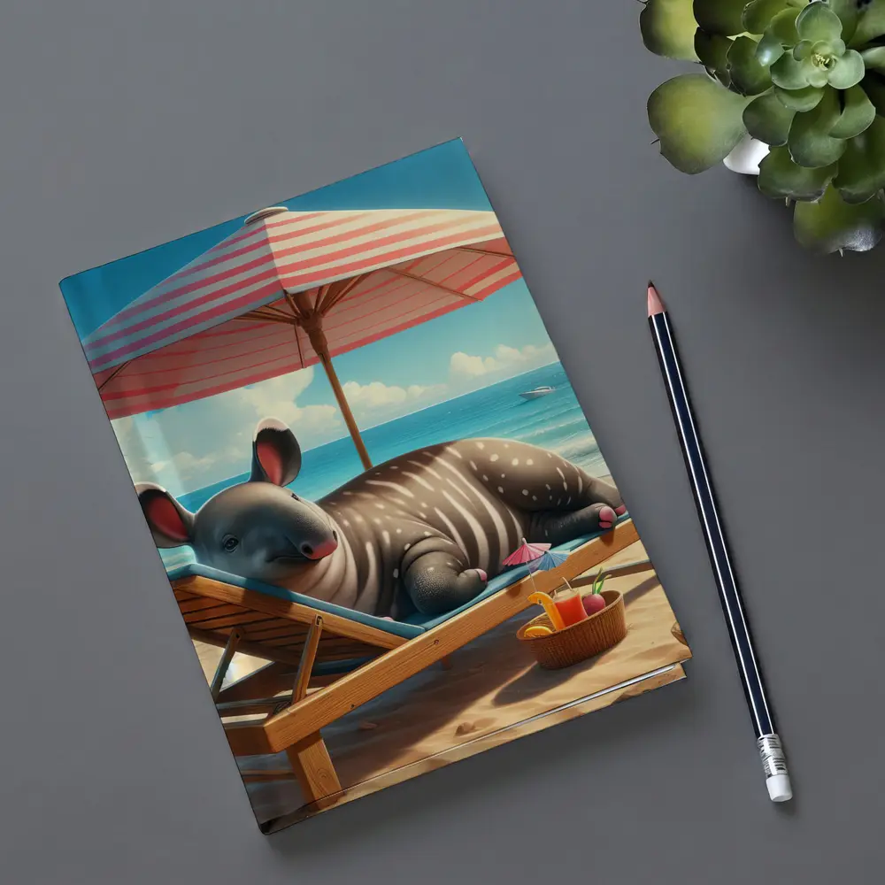 Tapir Relaxing On Sunny Beach Chair – Notebooks
