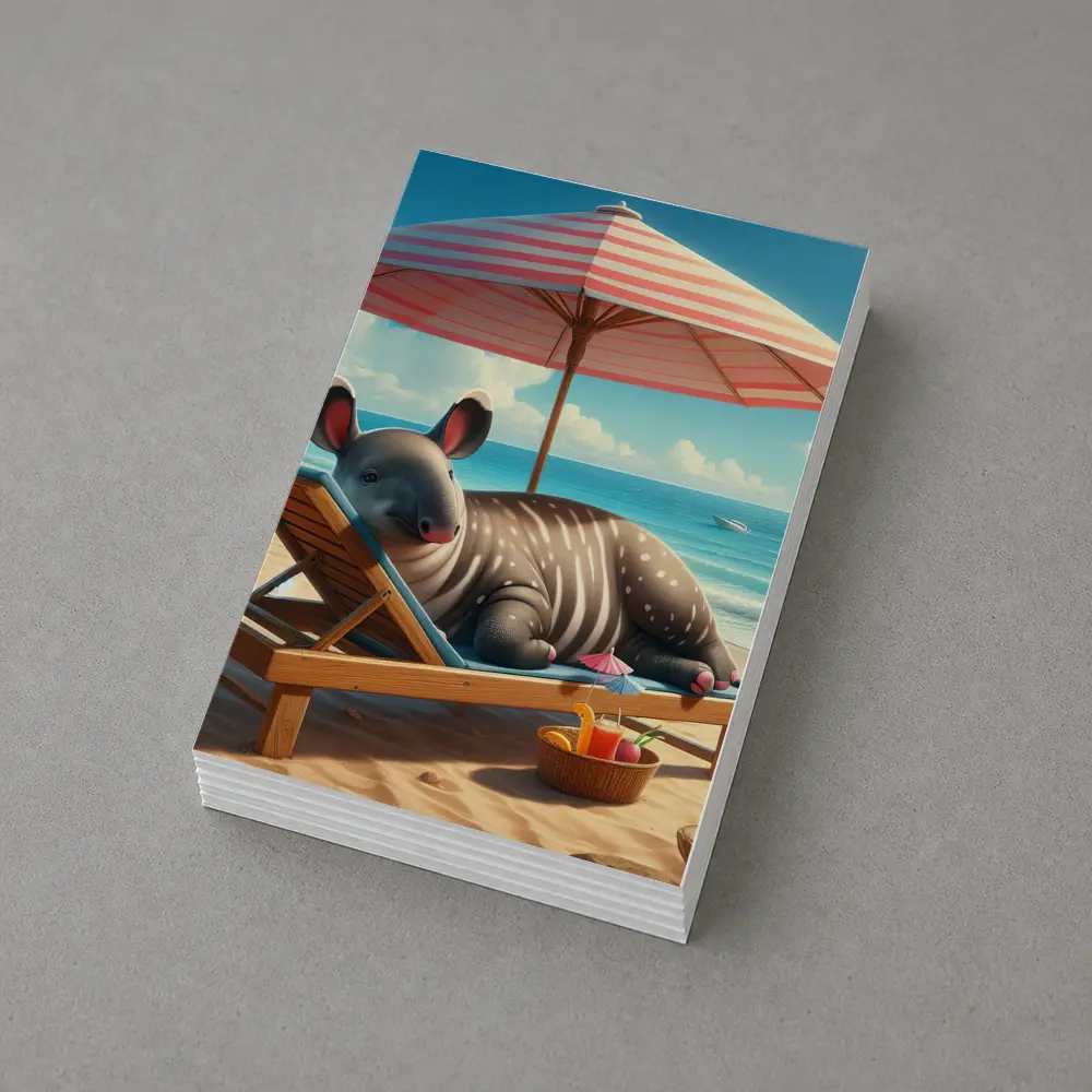 Tapir Relaxing On Sunny Beach Chair – Postcards