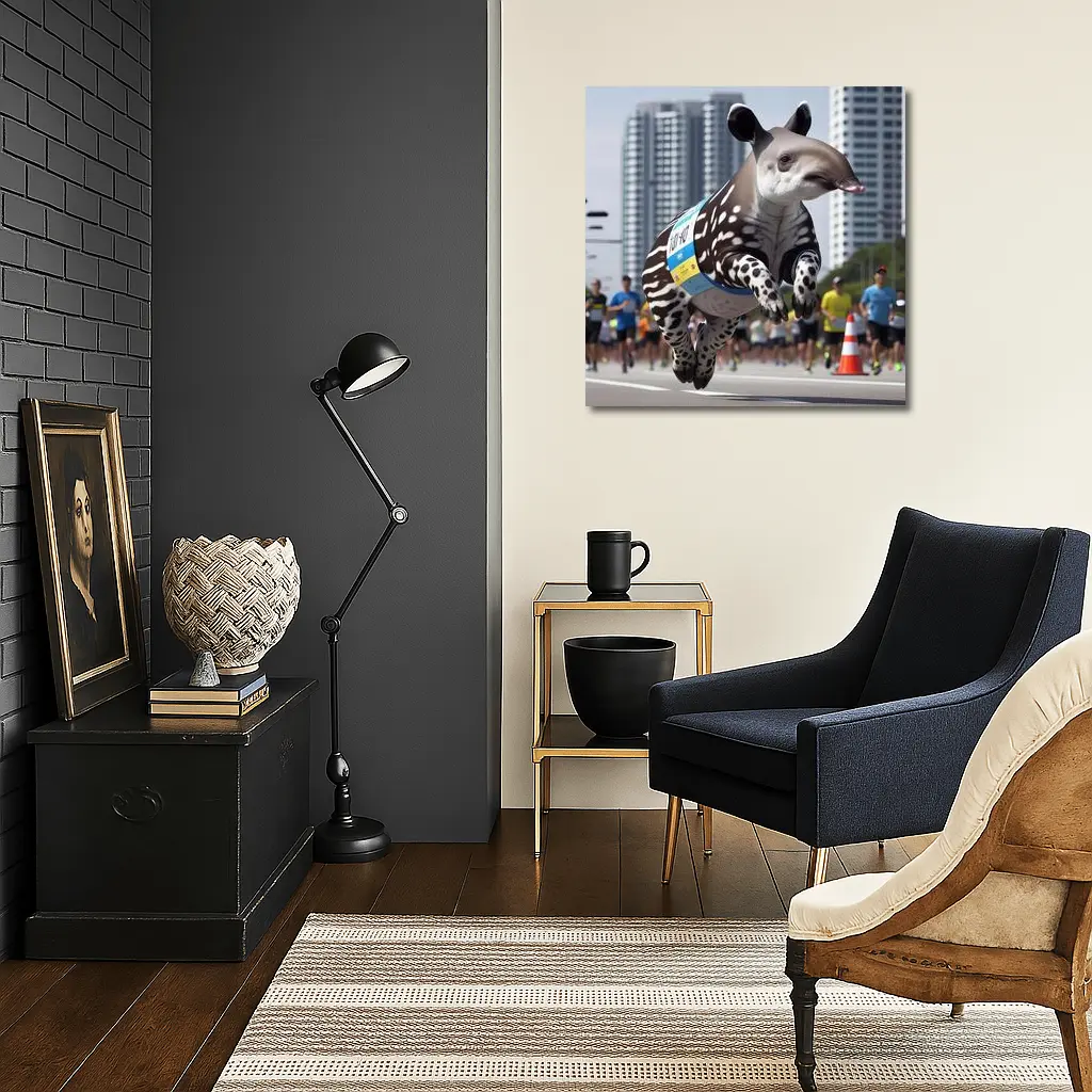 Baby Tapir Running City Marathon Race – Wall Art