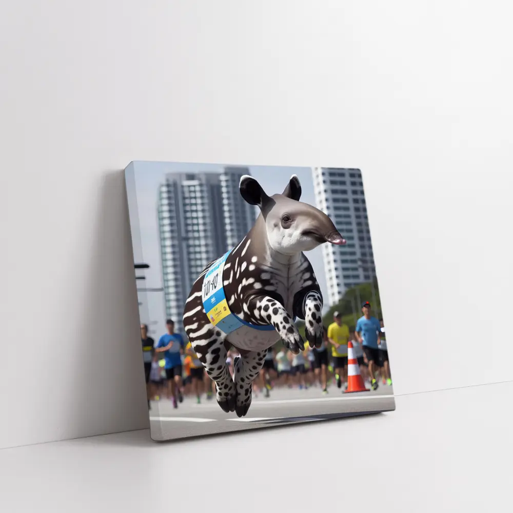 Baby Tapir Running City Marathon Race – Wall Art