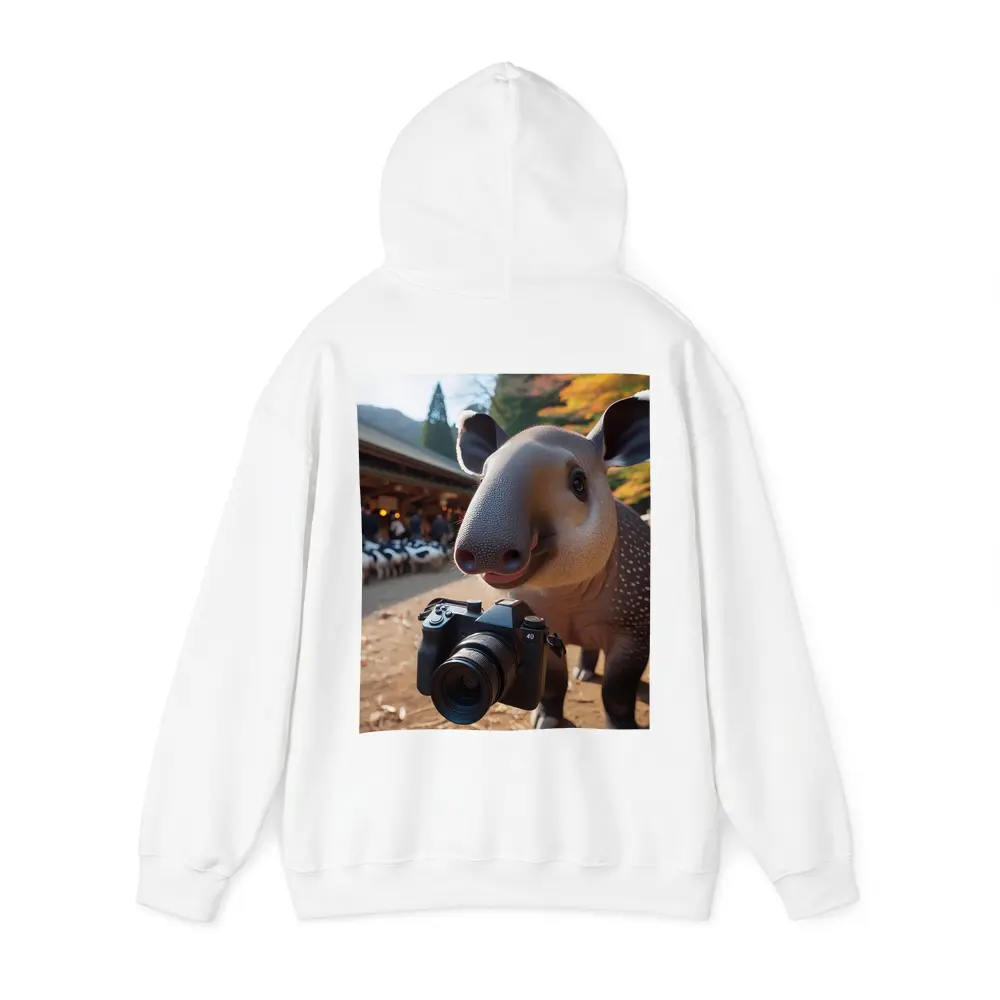 Tapir Holding Camera at Autumn Farm – Hoodies