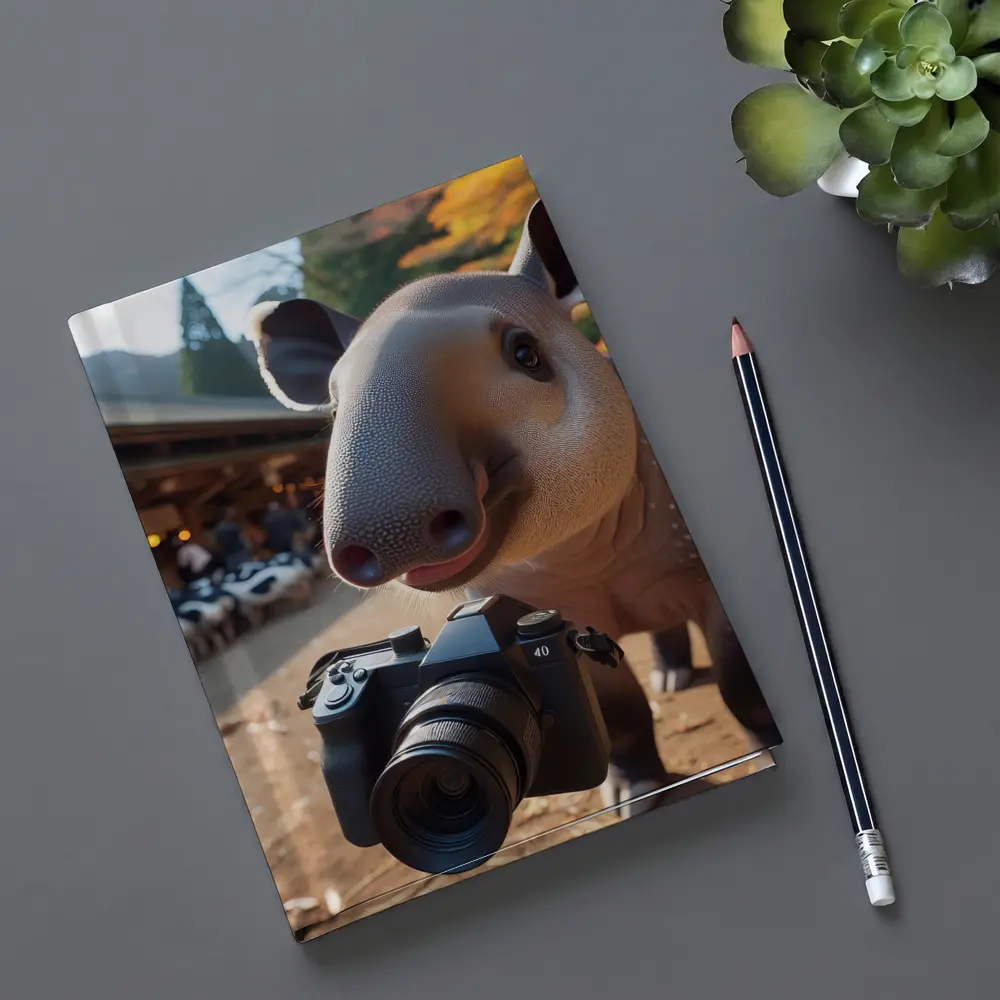 Tapir Holding Camera at Autumn Farm – Notebooks