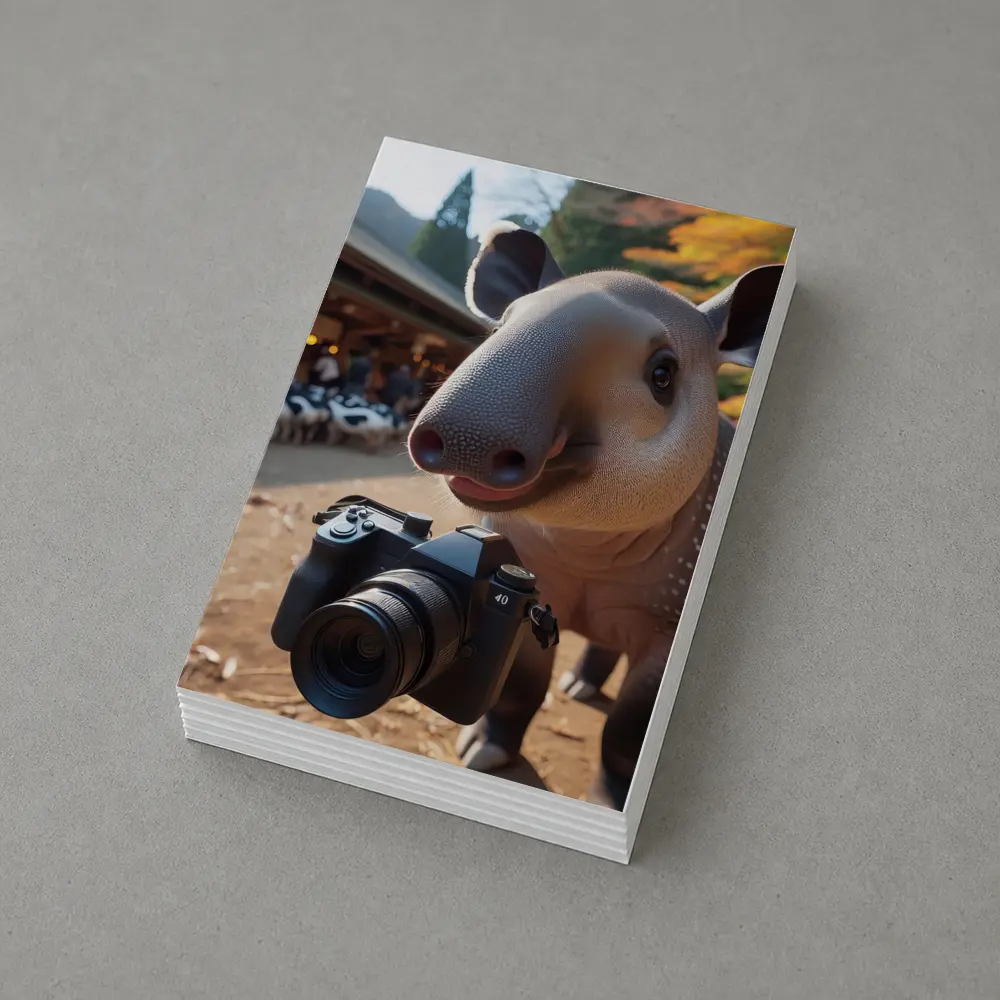 Tapir Holding Camera at Autumn Farm – Postcards