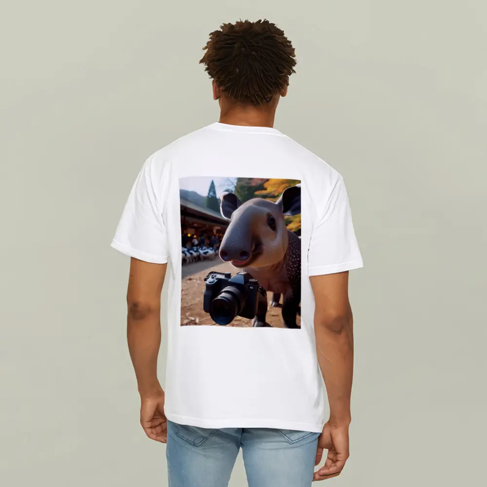 Tapir Holding Camera at Autumn Farm – T-Shirts