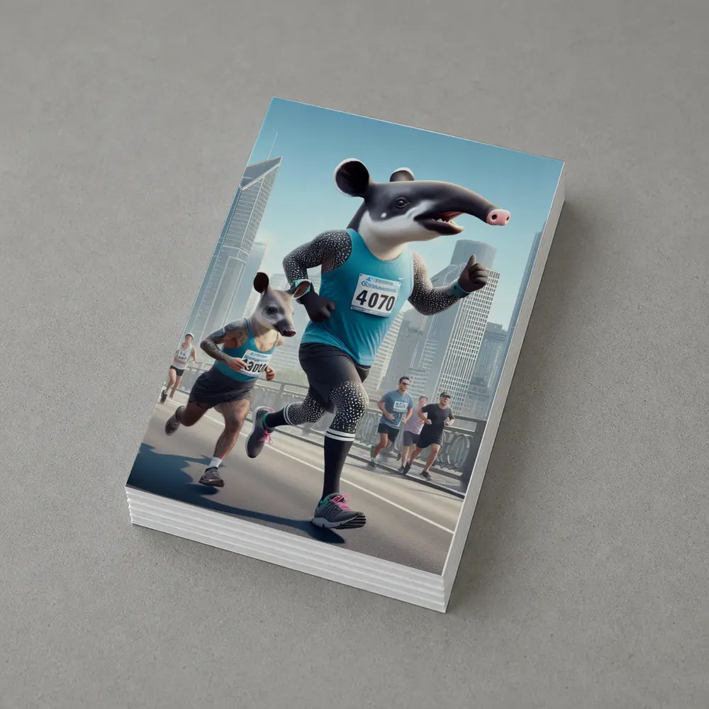 Tapir And Badger Running City Marathon – Postcards