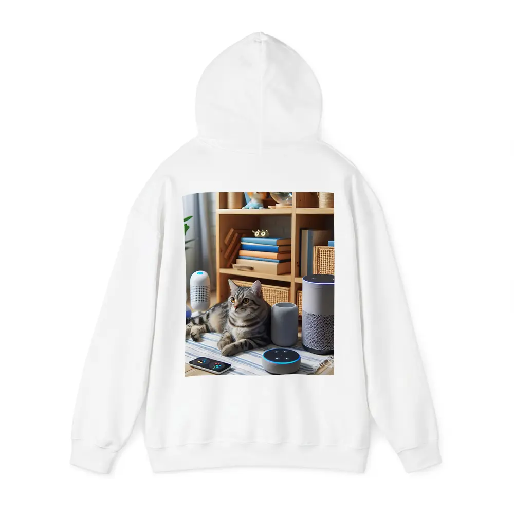 Tabby Cat Surrounded By Smart Home Devices – Hoodies