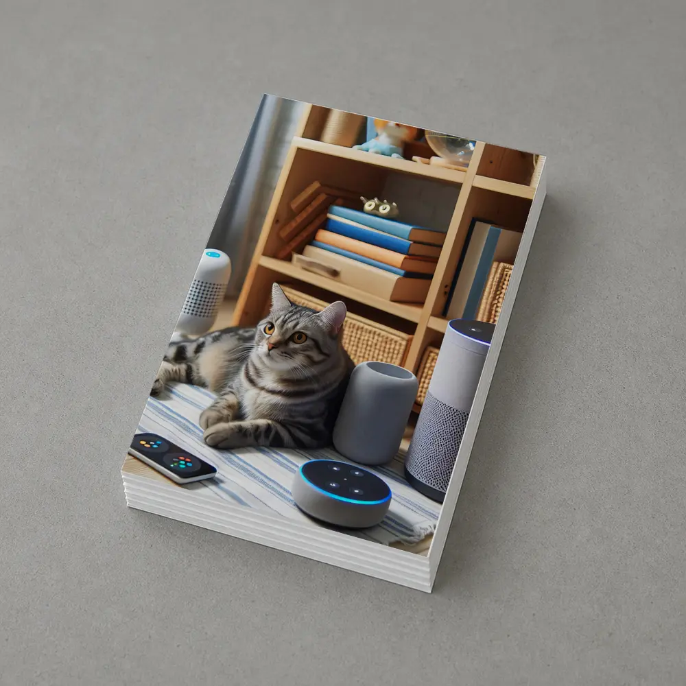 Tabby Cat Surrounded By Smart Home Devices – Postcards
