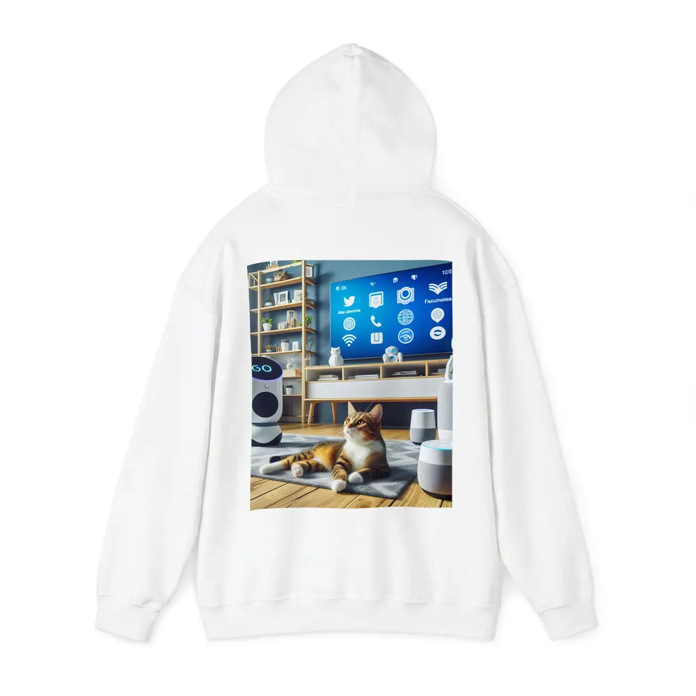 Tabby Cat Smart Home Living Room – Hoodies