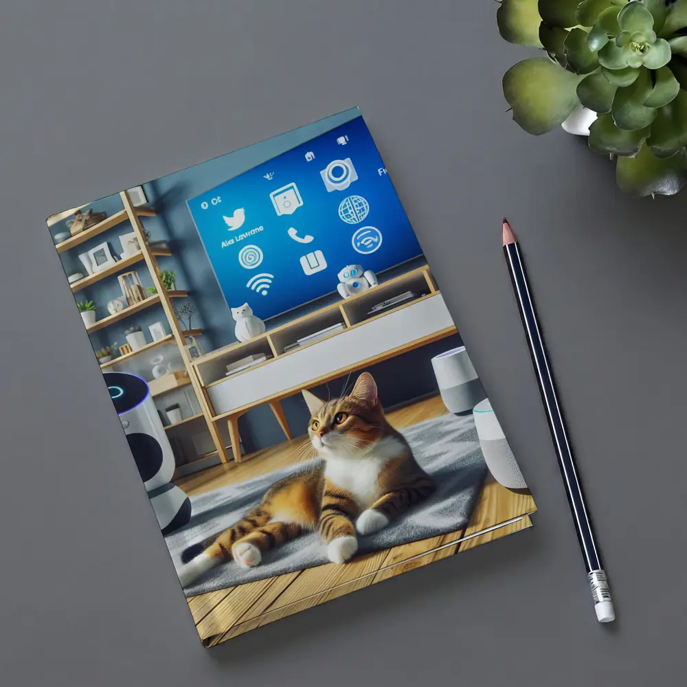 Tabby Cat Smart Home Living Room – Notebooks