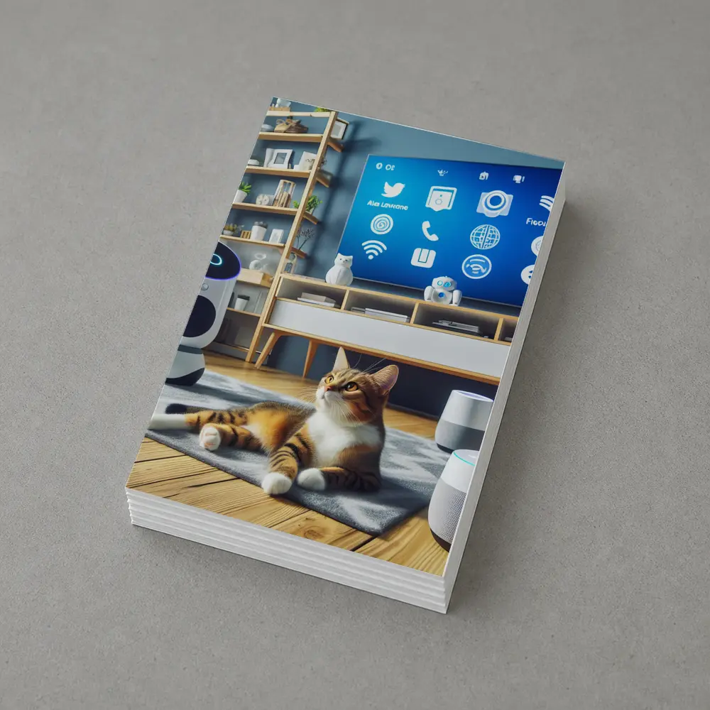 Tabby Cat Smart Home Living Room – Postcards