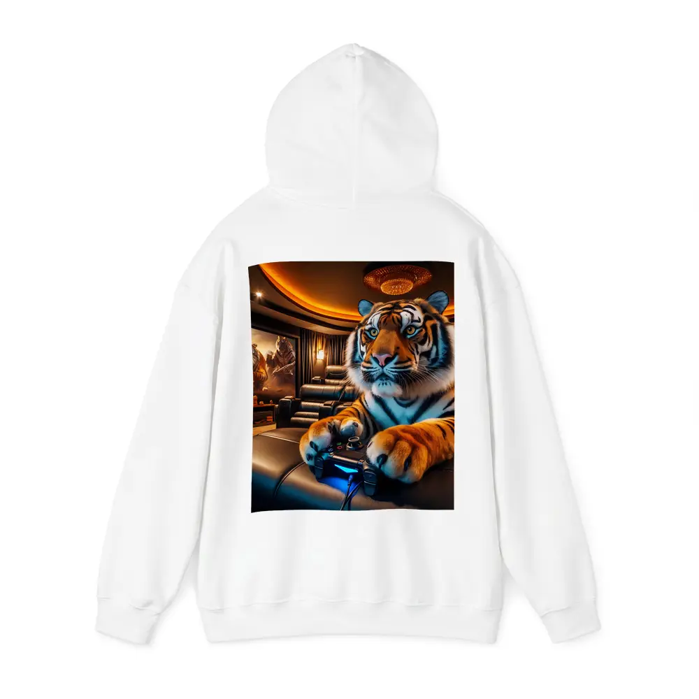 Tiger Playing Video Games Home Theater – Hoodies