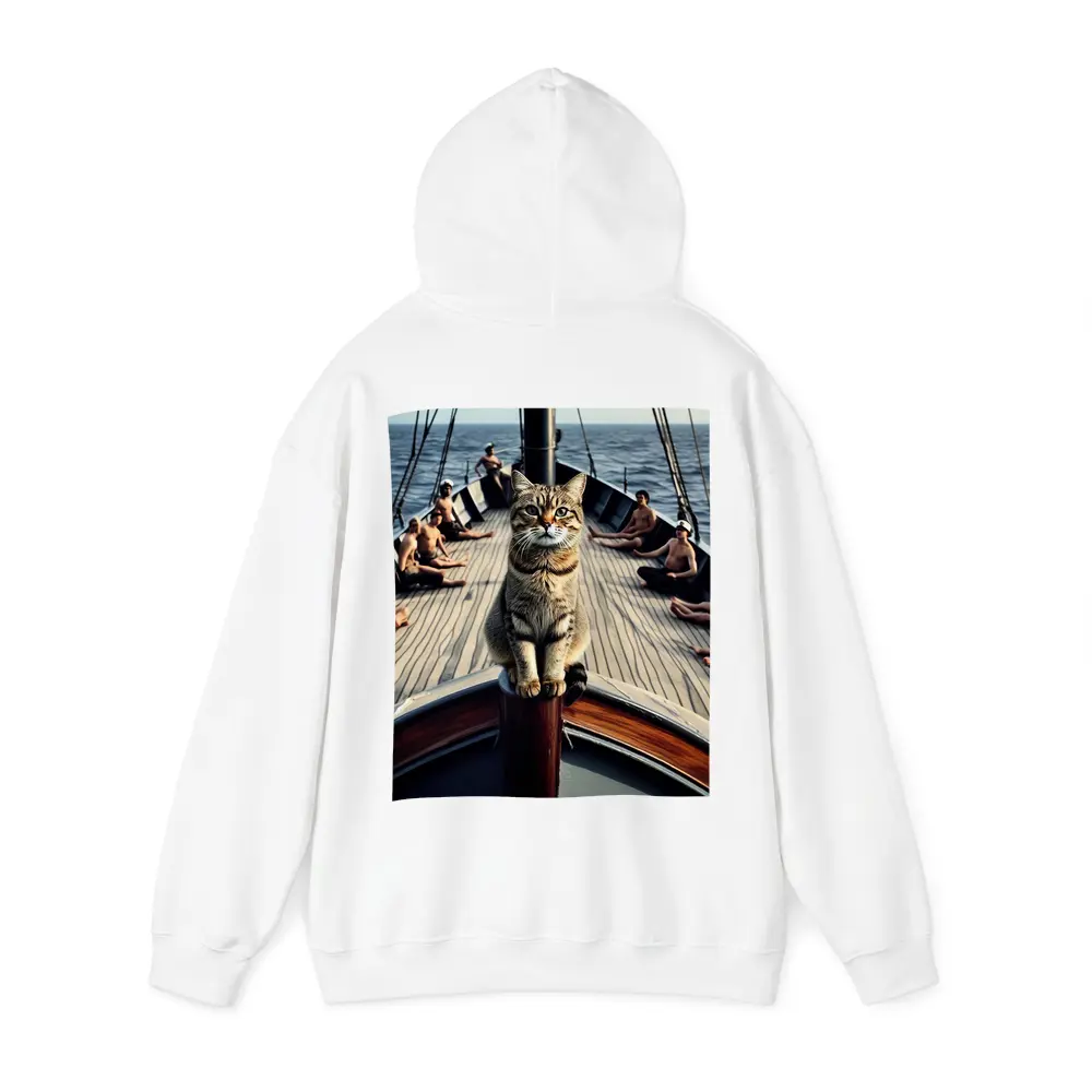 Tabby Cat Standing On Sailboat Bow – Hoodies