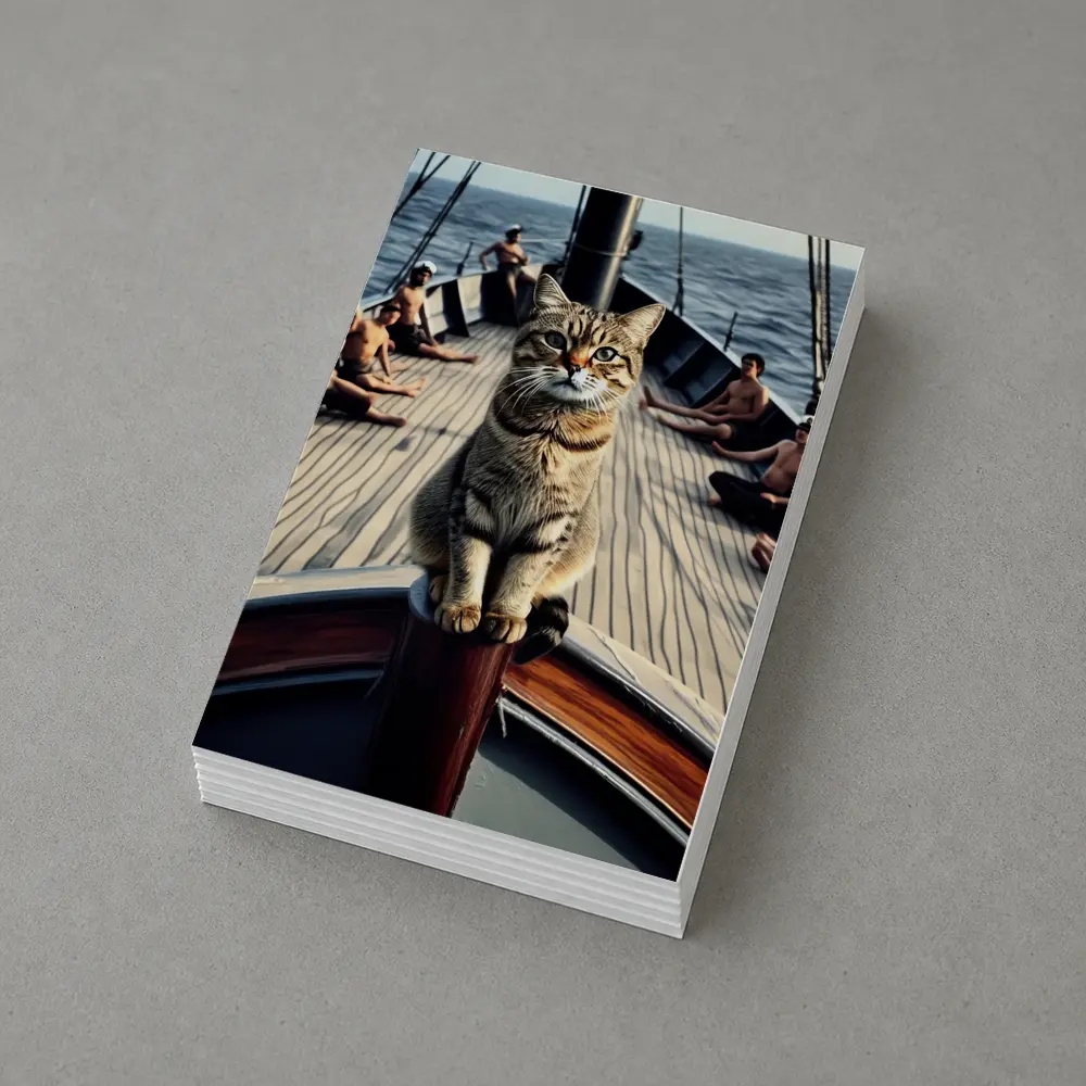 Tabby Cat Standing On Sailboat Bow – Postcards