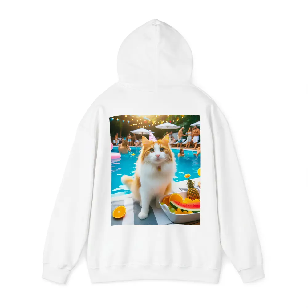 Orange White Cat Pool Party Summer – Hoodies