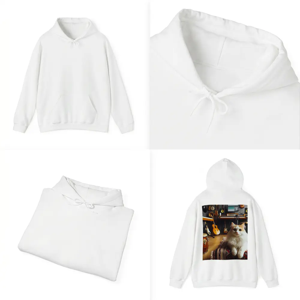 Turkish Van Cat in Music Studio – Hoodies