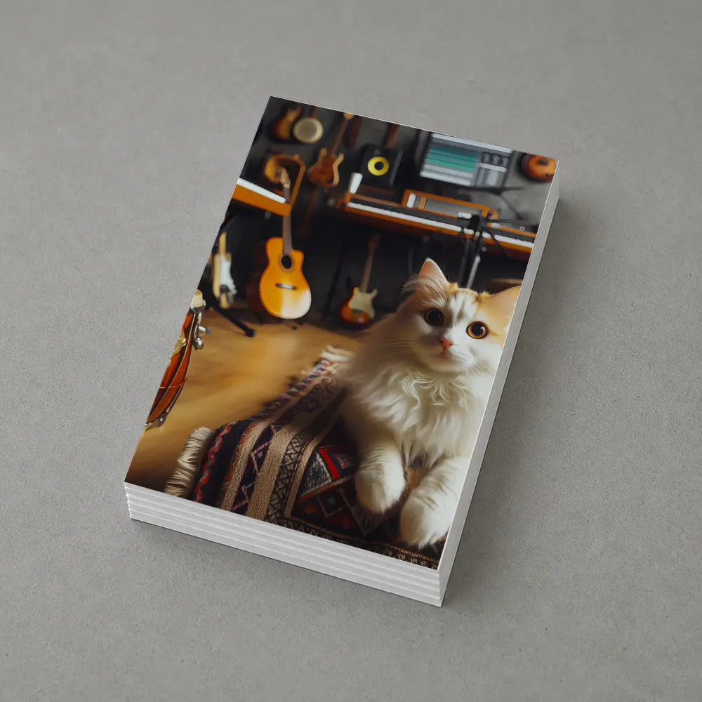 Turkish Van Cat in Music Studio – Postcards