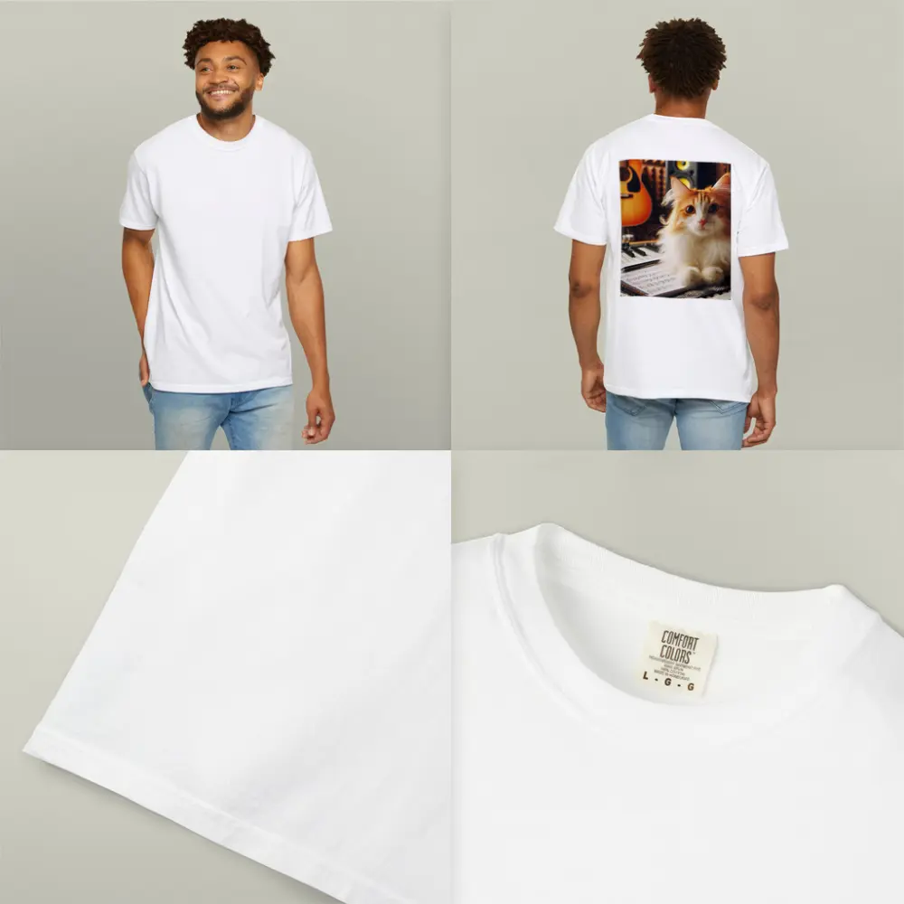 Orange Cat Relaxing in Music Studio – T-Shirts