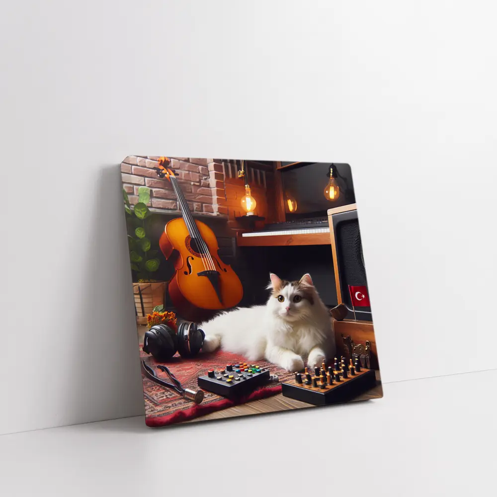 Turkish Van Cat Music Room Cozy Interior – Wall Art