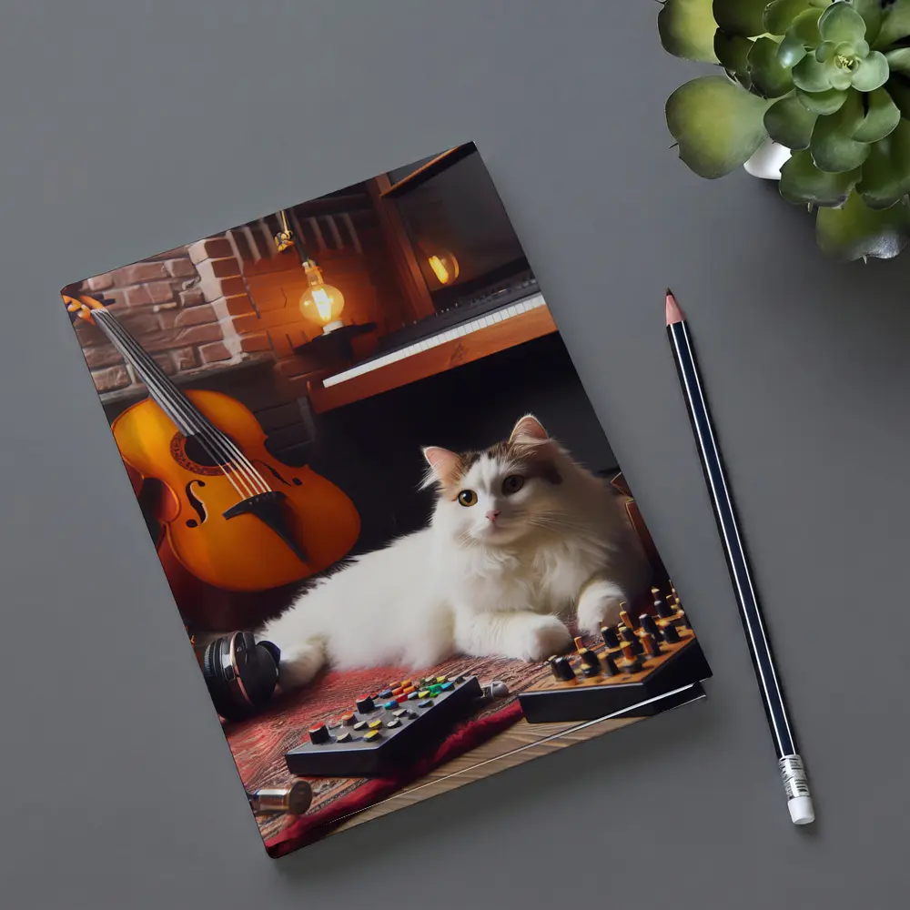 Turkish Van Cat Music Room Cozy Interior – Notebooks