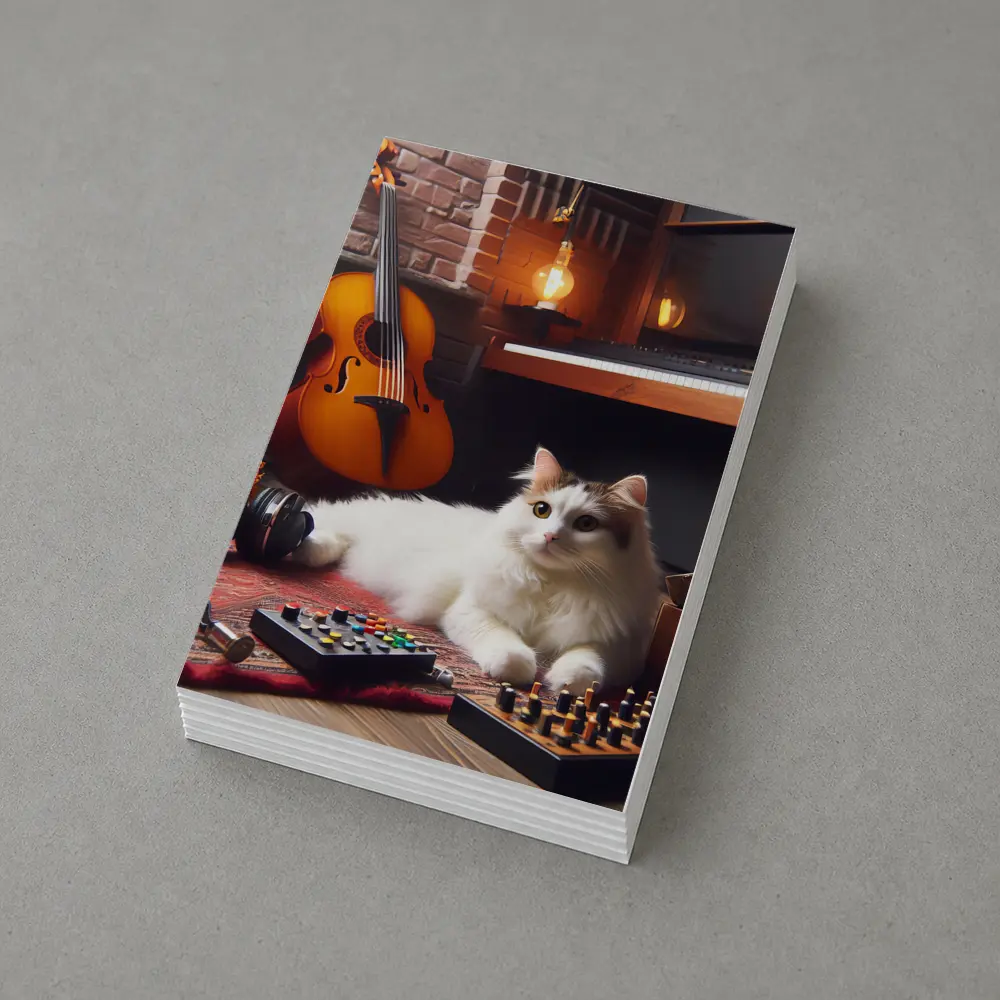 Turkish Van Cat Music Room Cozy Interior – Postcards