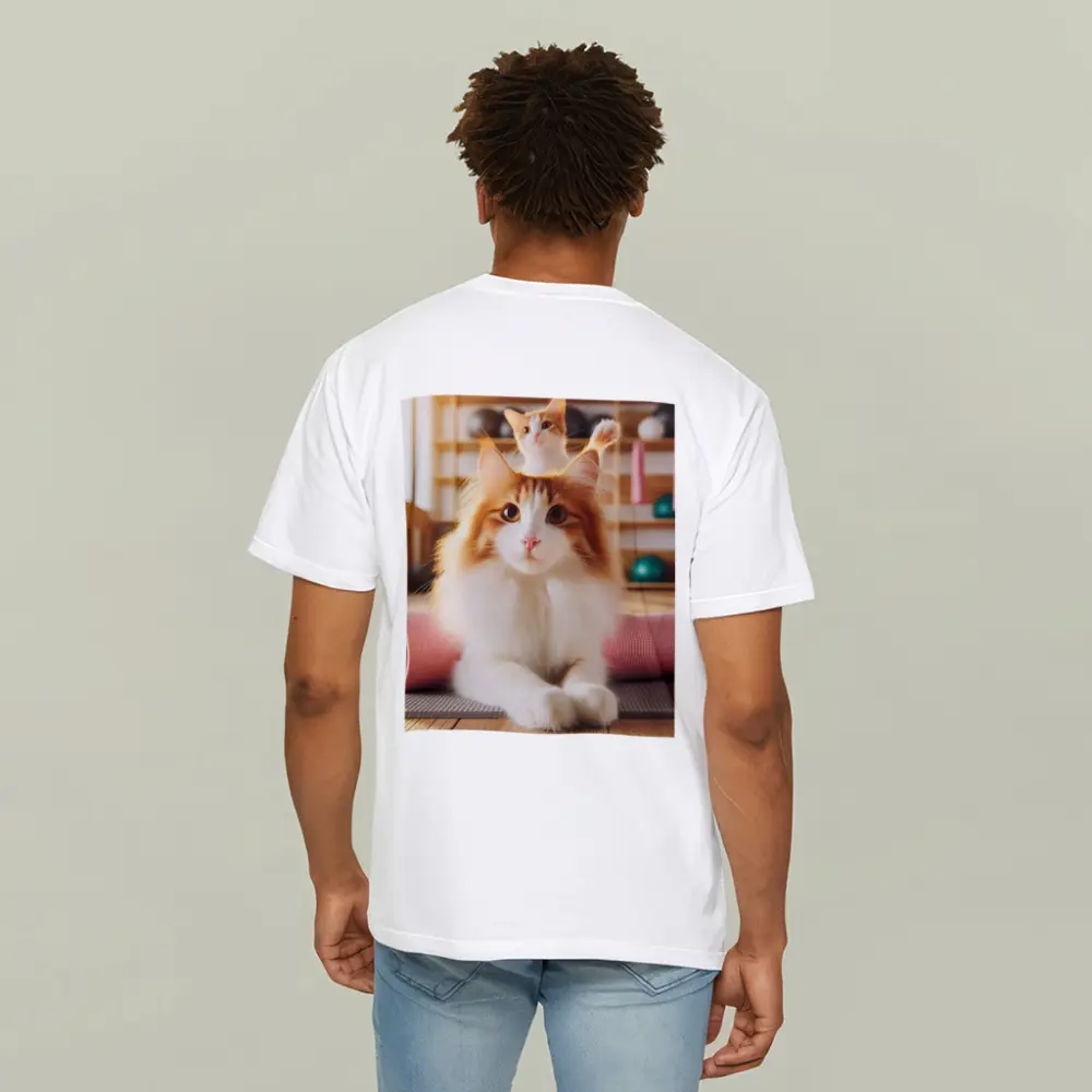 Fluffy Orange Cat Yoga Studio Workout – T-Shirts