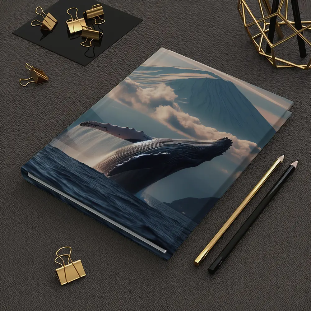 Humpback Whale Breaching Near Mount Fuji – Notebooks