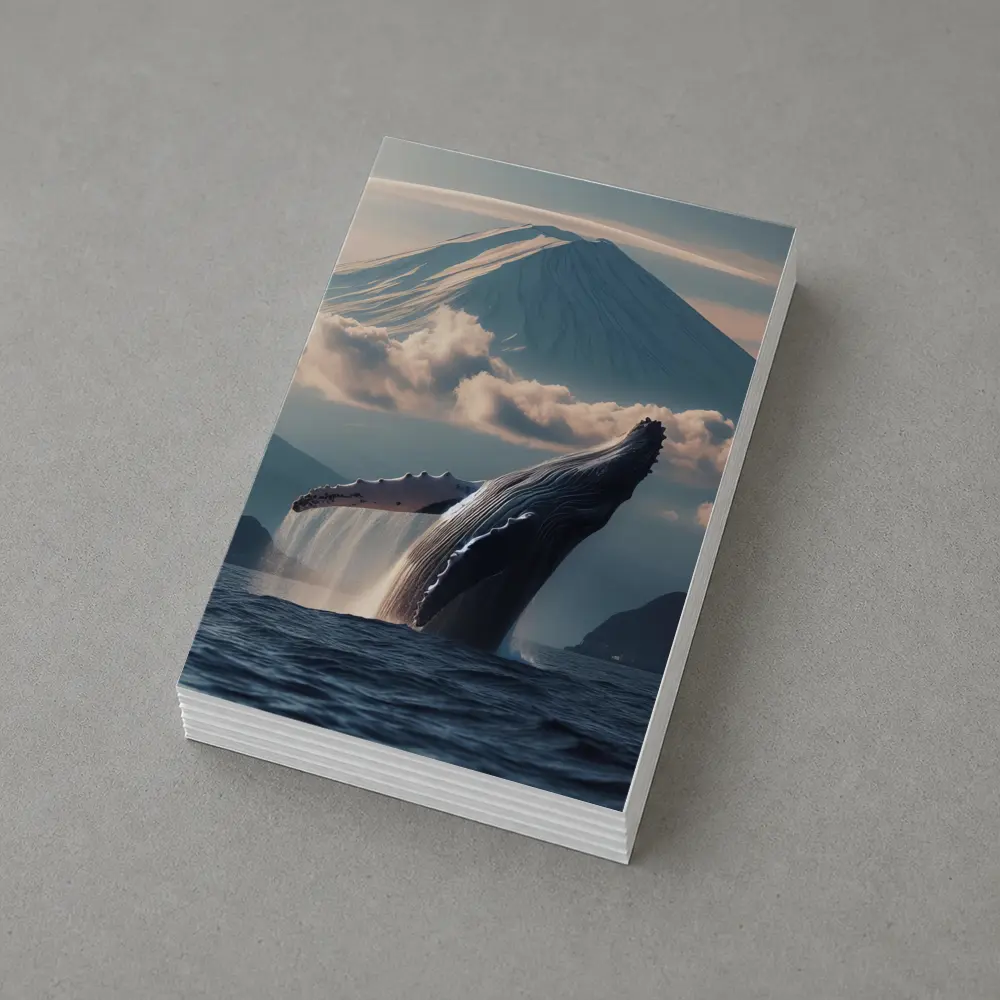 Humpback Whale Breaching Near Mount Fuji – Postcards