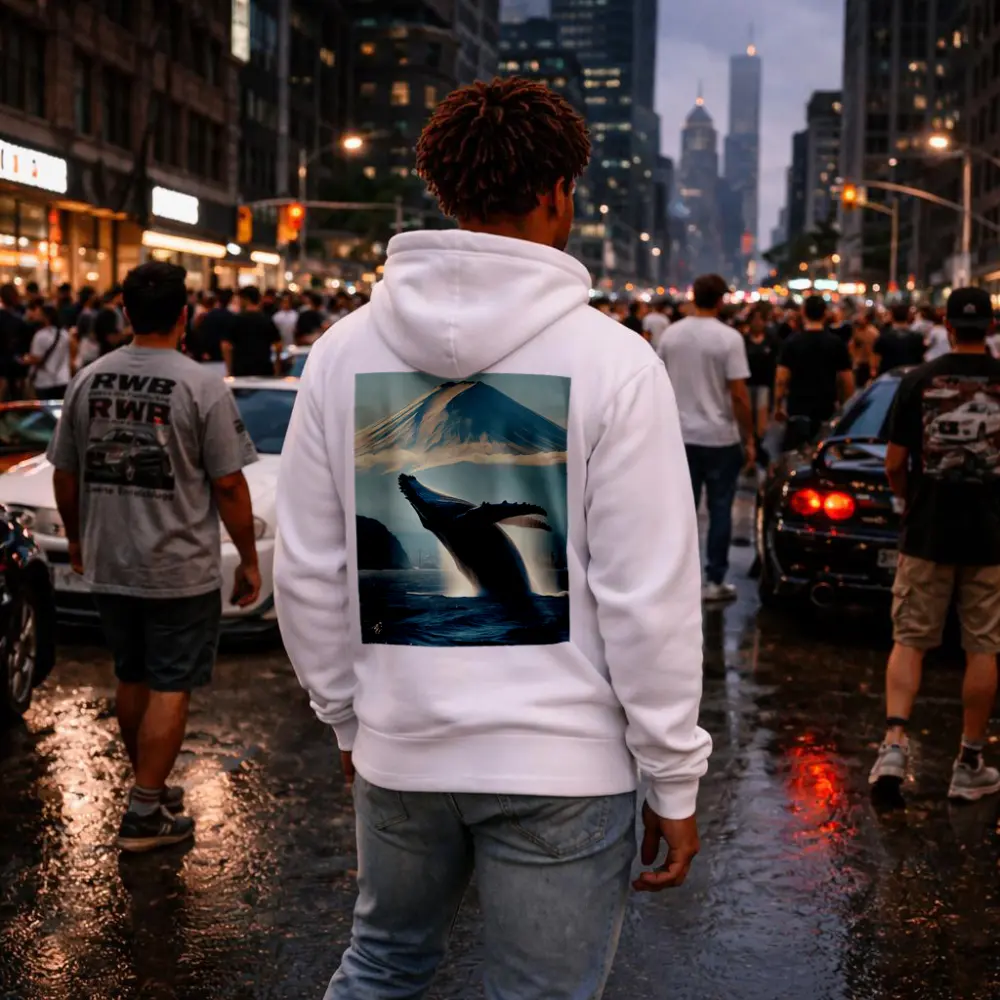 Humpback Whale Breaching Near Mount Fuji – Hoodies