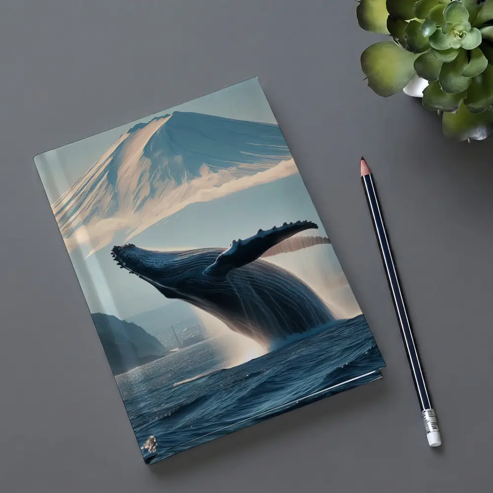 Humpback Whale Breaching Near Mount Fuji – Notebooks