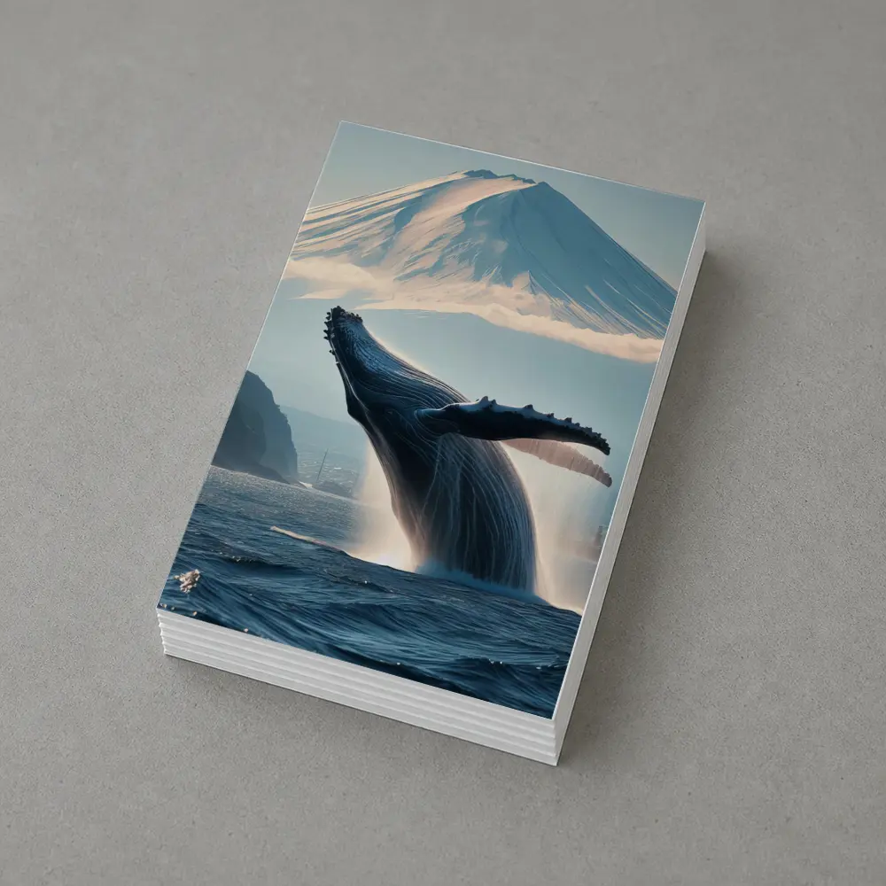 Humpback Whale Breaching Near Mount Fuji – Postcards