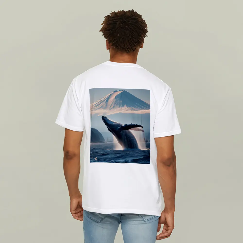 Humpback Whale Breaching Near Mount Fuji – T-Shirts