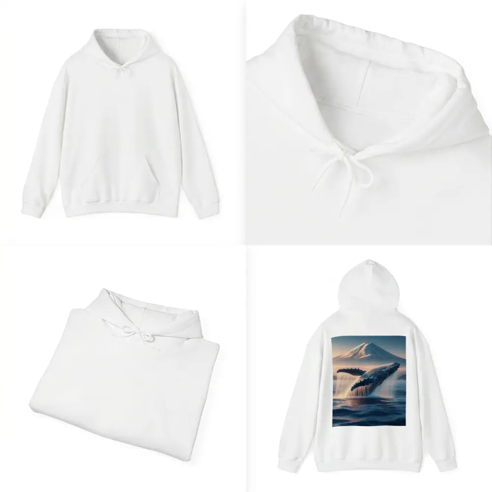 Humpback Whale Breaching Near Mount Fuji – Hoodies