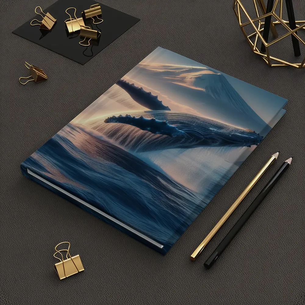 Humpback Whale Breaching Near Mount Fuji – Notebooks