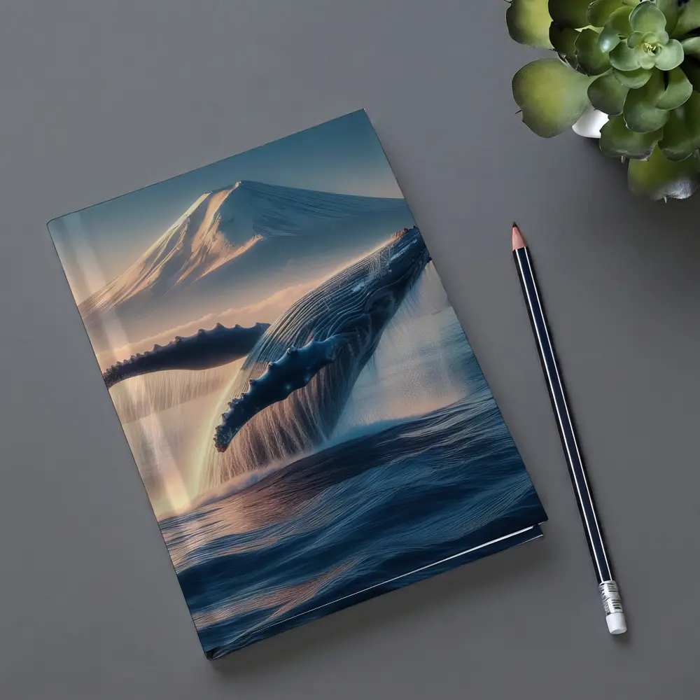 Humpback Whale Breaching Near Mount Fuji – Notebooks