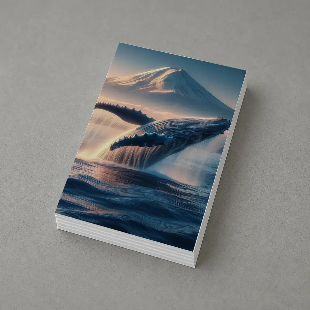 Humpback Whale Breaching Near Mount Fuji – Postcards