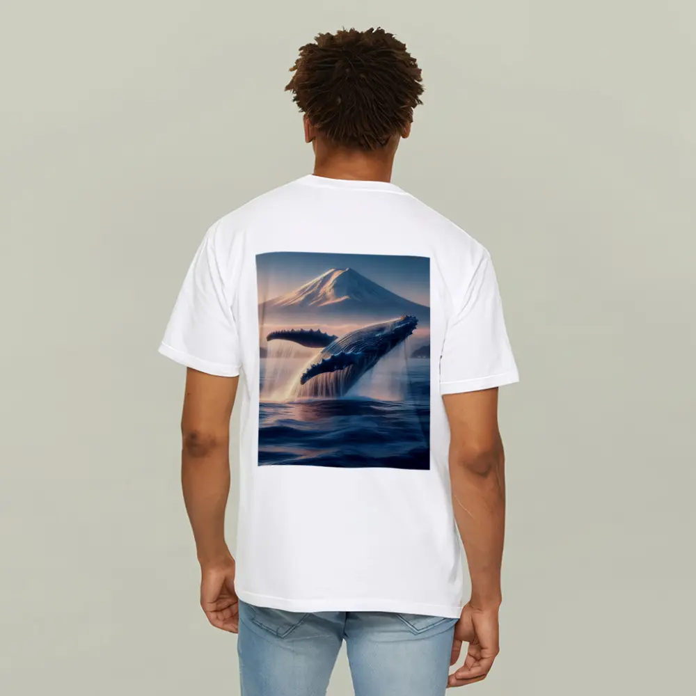 Humpback Whale Breaching Near Mount Fuji – T-Shirts