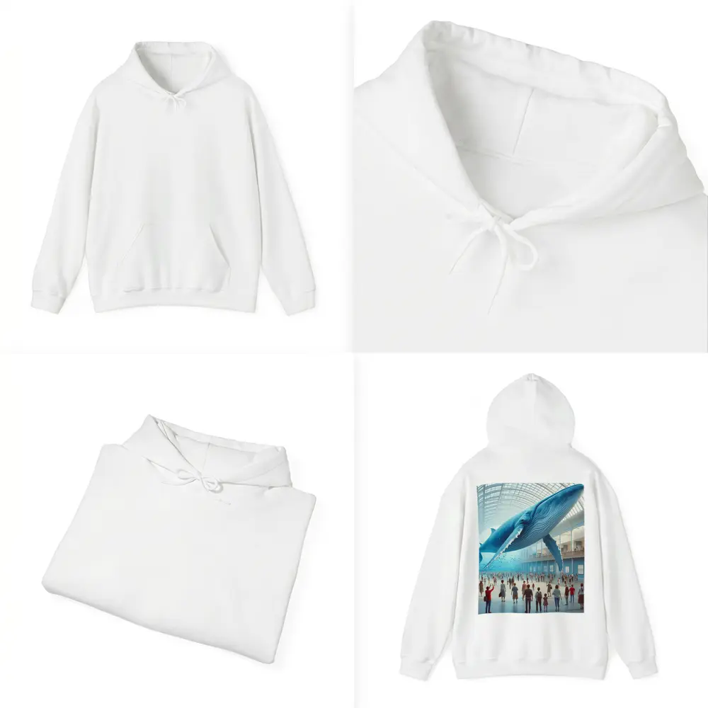 Blue Whale Floating Inside Museum Hall – Hoodies
