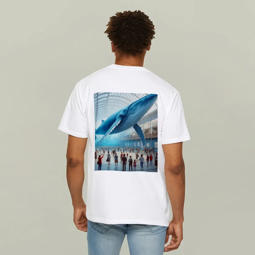 Blue Whale Floating Inside Museum Hall – T-Shirts