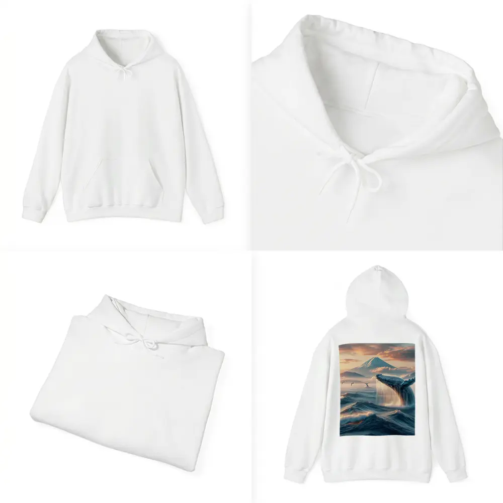 Humpback Whale Breaching Mount Fuji Sunset – Hoodies