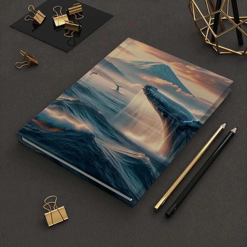 Humpback Whale Breaching Mount Fuji Sunset – Notebooks